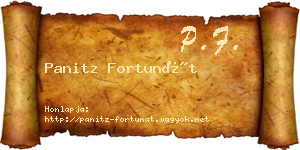 Panitz Fortunát névjegykártya